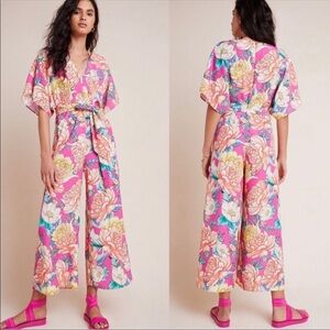 Anthropologie farm rio eulalie jumpsuit no belt 🌸